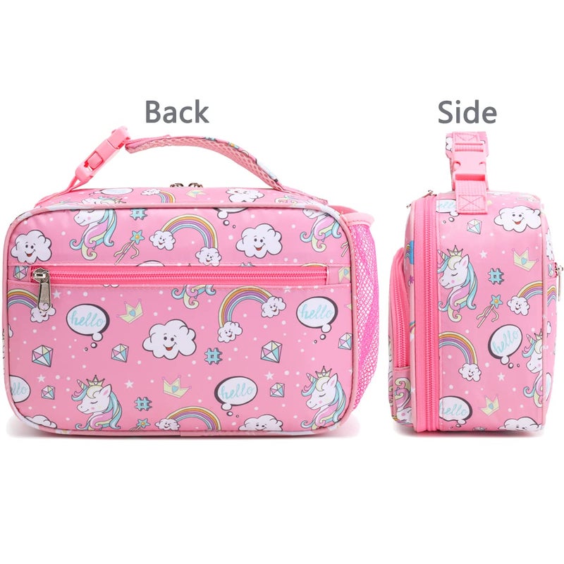 FlowFly Kids Lunch box Insulated Soft Bag Mini Cooler Back to School Thermal Meal Tote Kit for Girls, Boys, Rainbow - Image 5